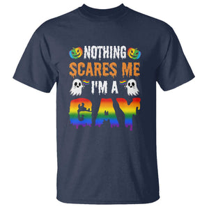 Funny Halloween LGBT T Shirt Nothing Scares Me I'm A Gay TS09 Navy Print Your Wear