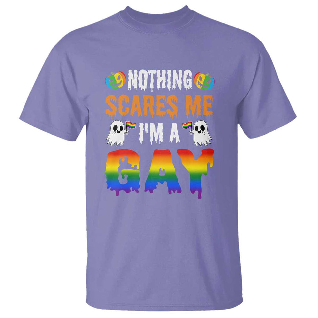 Funny Halloween LGBT T Shirt Nothing Scares Me I'm A Gay TS09 Violet Print Your Wear