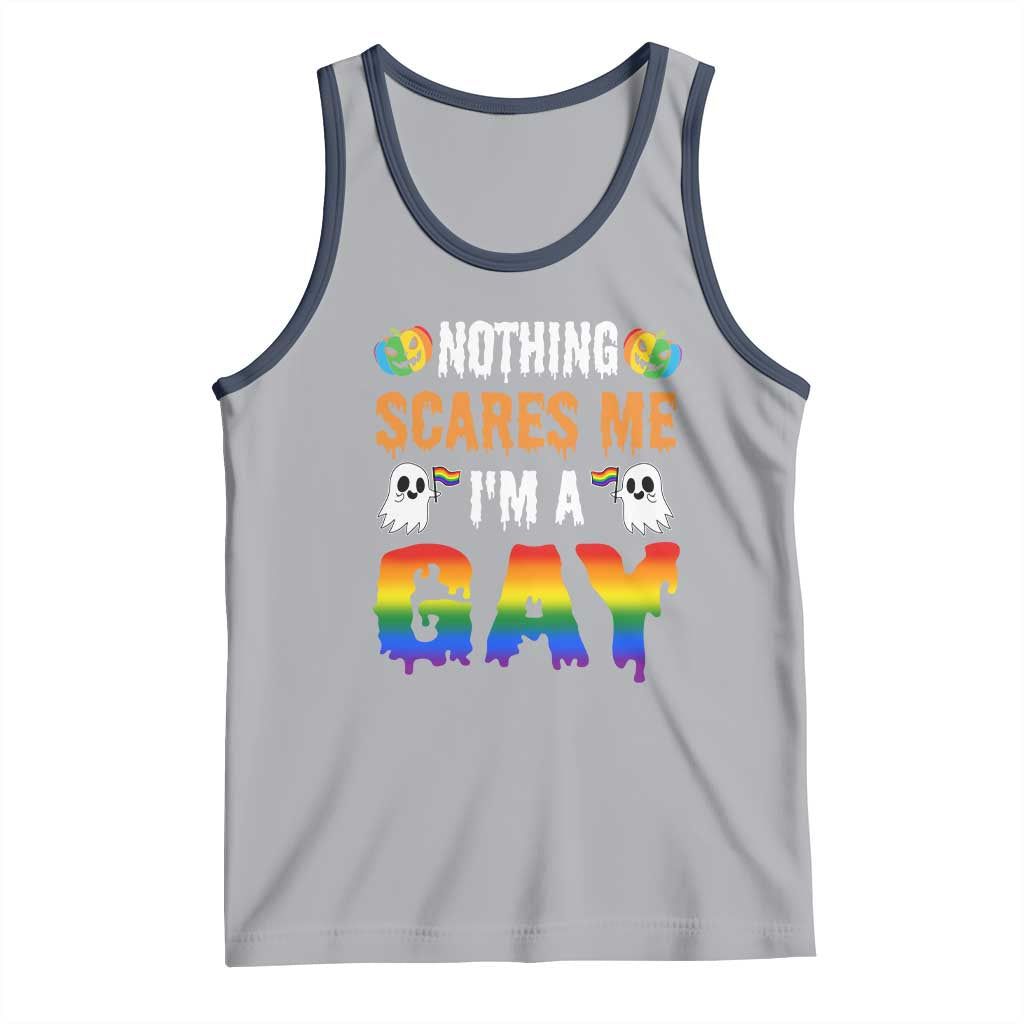 Funny Halloween LGBT Tank Top Nothing Scares Me I'm A Gay TS09 Athletic Heather Navy Print Your Wear