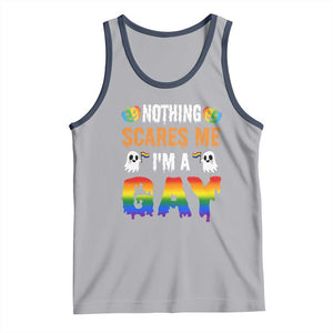 Funny Halloween LGBT Tank Top Nothing Scares Me I'm A Gay TS09 Athletic Heather Navy Print Your Wear