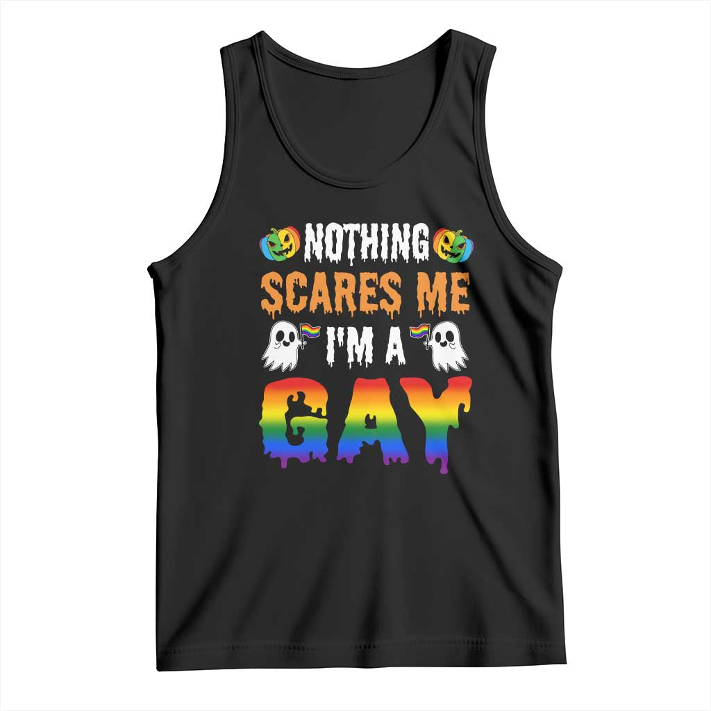 Funny Halloween LGBT Tank Top Nothing Scares Me I'm A Gay TS09 Black Print Your Wear