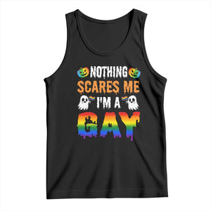Funny Halloween LGBT Tank Top Nothing Scares Me I'm A Gay TS09 Black Print Your Wear