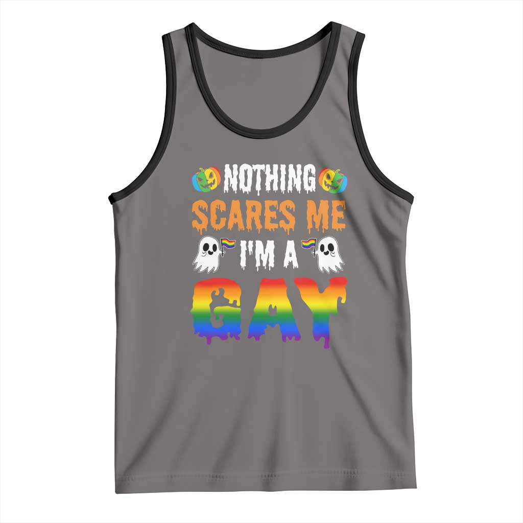 Funny Halloween LGBT Tank Top Nothing Scares Me I'm A Gay TS09 Deep Heather Black Print Your Wear