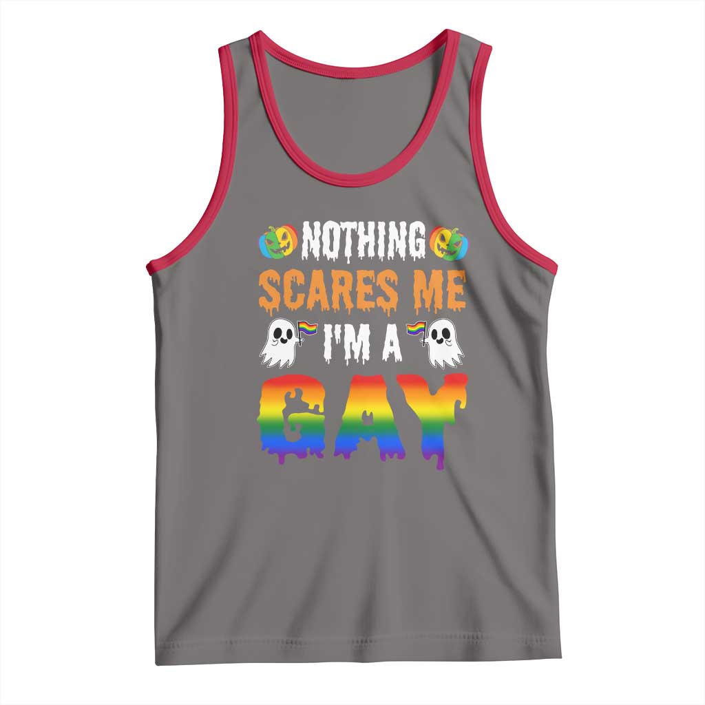 Funny Halloween LGBT Tank Top Nothing Scares Me I'm A Gay TS09 Deep Heather Red Print Your Wear