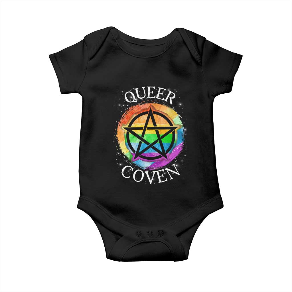 Funny Halloween LGBT Baby Onesie Queer Coven TS09 Black Print Your Wear