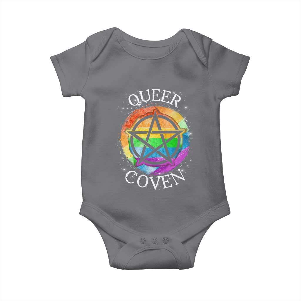 Funny Halloween LGBT Baby Onesie Queer Coven TS09 Charcoal Print Your Wear