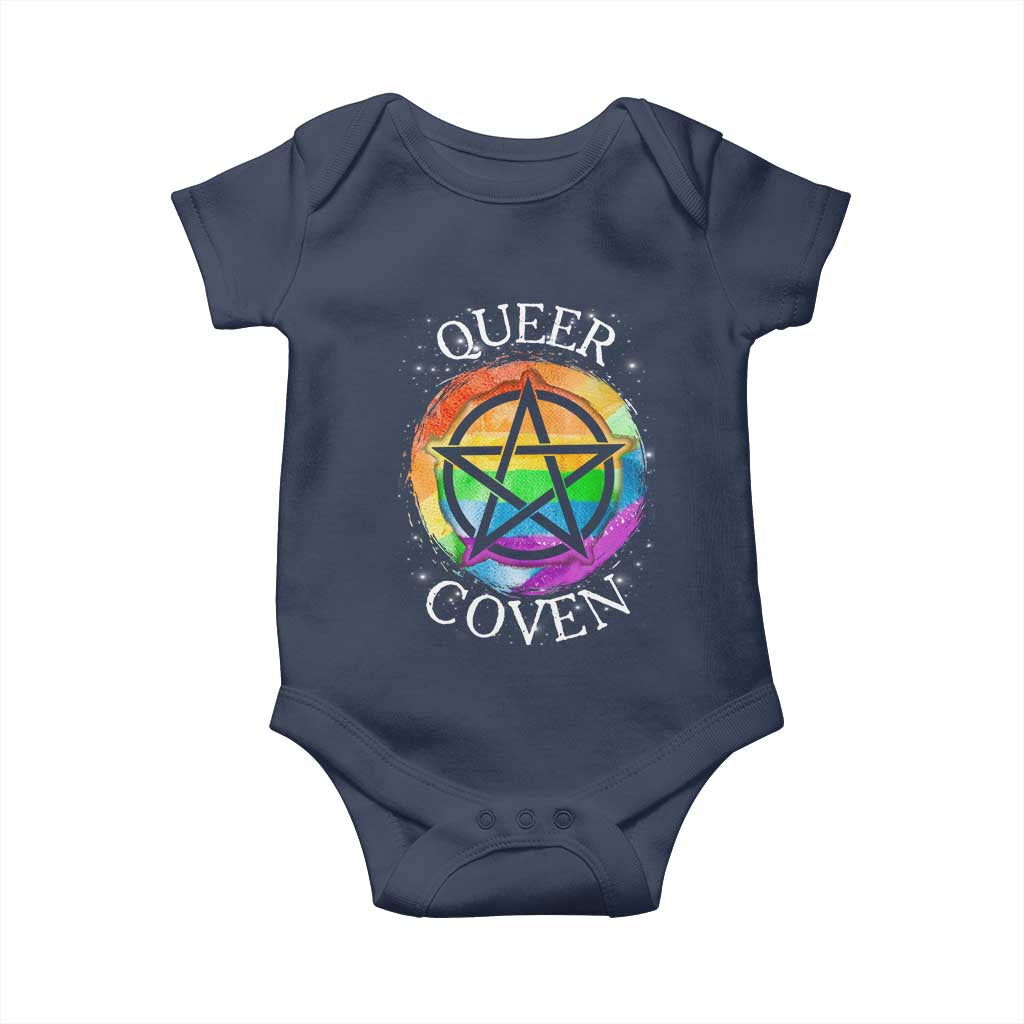 Funny Halloween LGBT Baby Onesie Queer Coven TS09 Navy Print Your Wear