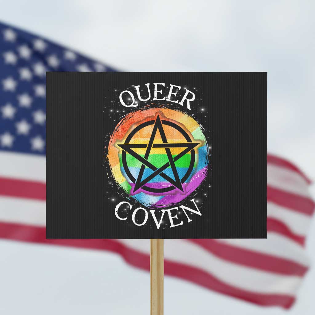 Funny Halloween LGBT Protest Sign Queer Coven TS09 Horizontal 18