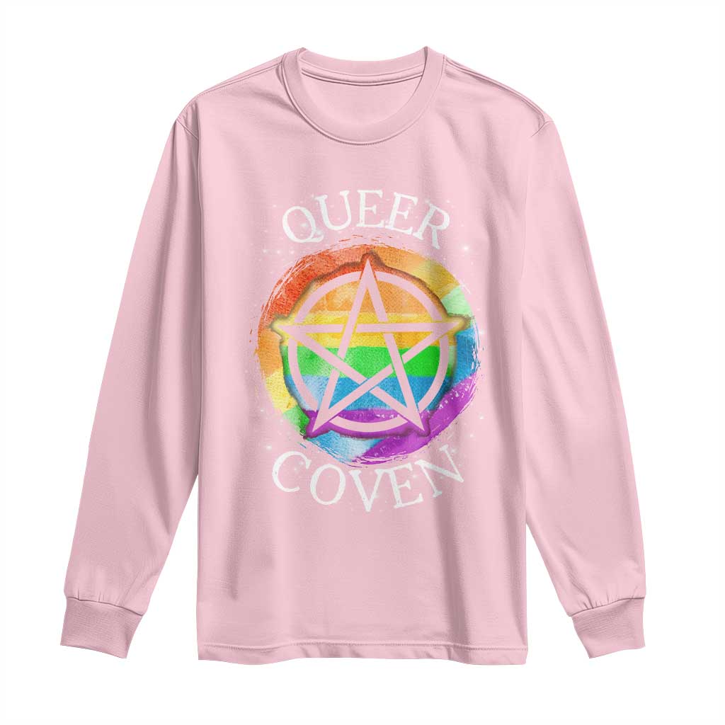 Funny Halloween LGBT Long Sleeve Shirt Queer Coven TS09 Light Pink Print Your Wear