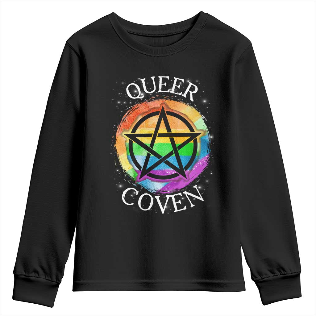 Funny Halloween LGBT Youth Sweatshirt Queer Coven TS09 Black Print Your Wear
