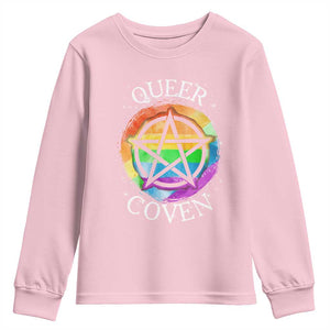 Funny Halloween LGBT Youth Sweatshirt Queer Coven TS09 Light Pink Print Your Wear