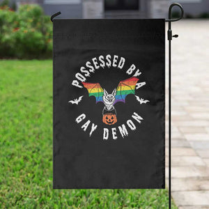 Funny Halloween LGBT Garden Flag Possessed By Gay Demon Rainbow Bat TS09 Print Your Wear
