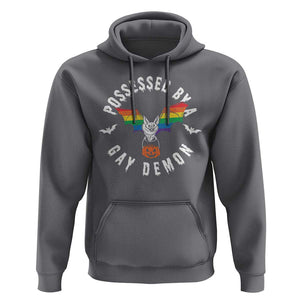 Funny Halloween LGBT Hoodie Possessed By Gay Demon Rainbow Bat TS09 Charcoal Print Your Wear