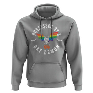 Funny Halloween LGBT Hoodie Possessed By Gay Demon Rainbow Bat TS09 Sport Gray Print Your Wear