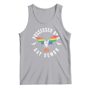 Funny Halloween LGBT Tank Top Possessed By Gay Demon Rainbow Bat TS09 Athletic Heather Print Your Wear