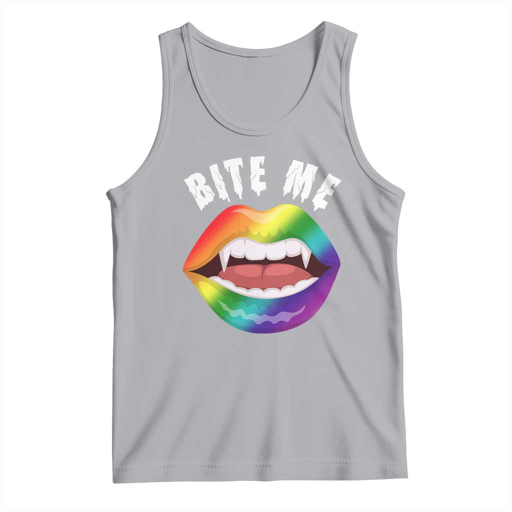 Vampire Gay Tank Top Bite Me Funny Halloween Spooky LGBT TS09 Athletic Heather Print Your Wear