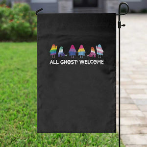 Funny Halloween Garden Flag All Ghost Welcome Cute Ghost Rainbow TS09 Print Your Wear
