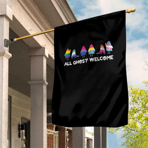 Funny Halloween Garden Flag All Ghost Welcome Cute Ghost Rainbow TS09 Print Your Wear