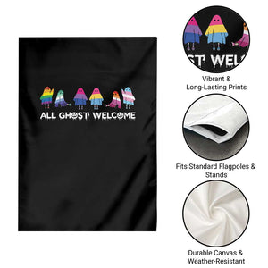 Funny Halloween Garden Flag All Ghost Welcome Cute Ghost Rainbow TS09 Print Your Wear