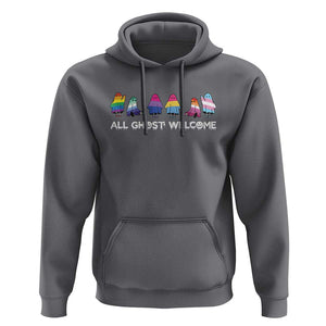 Funny Halloween Hoodie All Ghost Welcome Cute Ghost Rainbow TS09 Charcoal Print Your Wear