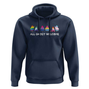 Funny Halloween Hoodie All Ghost Welcome Cute Ghost Rainbow TS09 Navy Print Your Wear