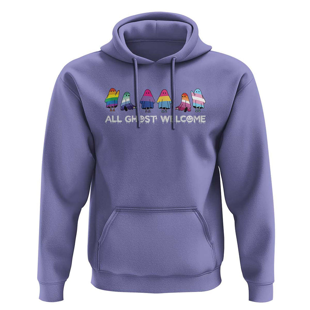 Funny Halloween Hoodie All Ghost Welcome Cute Ghost Rainbow TS09 Violet Print Your Wear