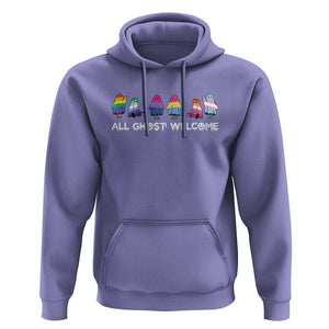 Funny Halloween Hoodie All Ghost Welcome Cute Ghost Rainbow TS09 Violet Print Your Wear