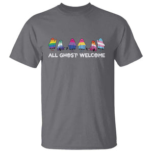 Funny Halloween T Shirt All Ghost Welcome Cute Ghost Rainbow TS09 Charcoal Print Your Wear