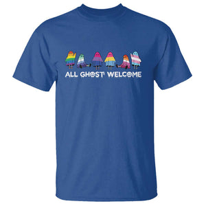 Funny Halloween T Shirt All Ghost Welcome Cute Ghost Rainbow TS09 Royal Blue Print Your Wear