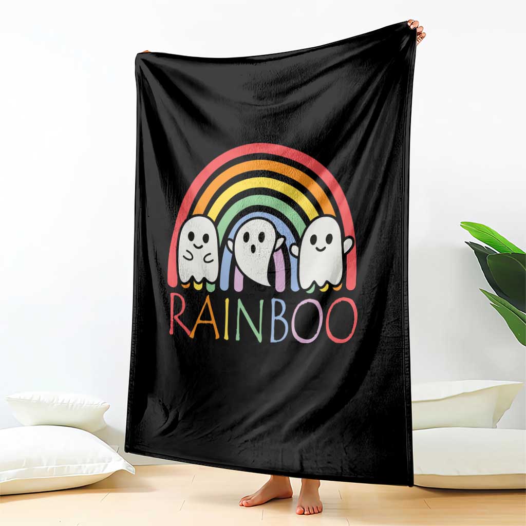 Funny Halloween Throw Blanket Rainboo Cute Ghost Rainbow TS09 Print Your Wear