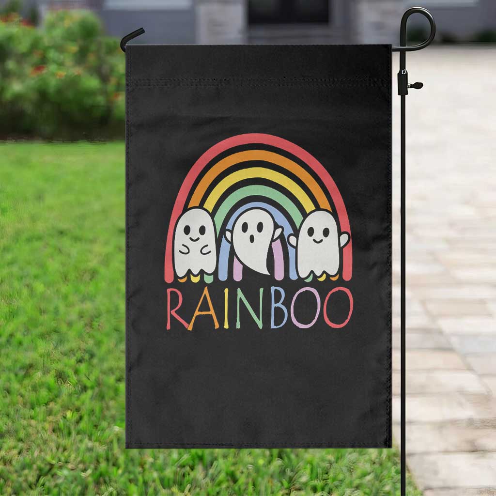 Funny Halloween Garden Flag Rainboo Cute Ghost Rainbow TS09 Print Your Wear
