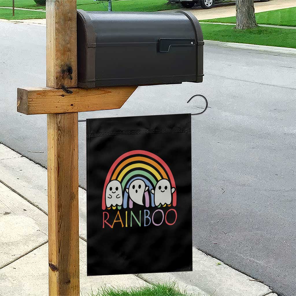 Funny Halloween Garden Flag Rainboo Cute Ghost Rainbow TS09 Print Your Wear