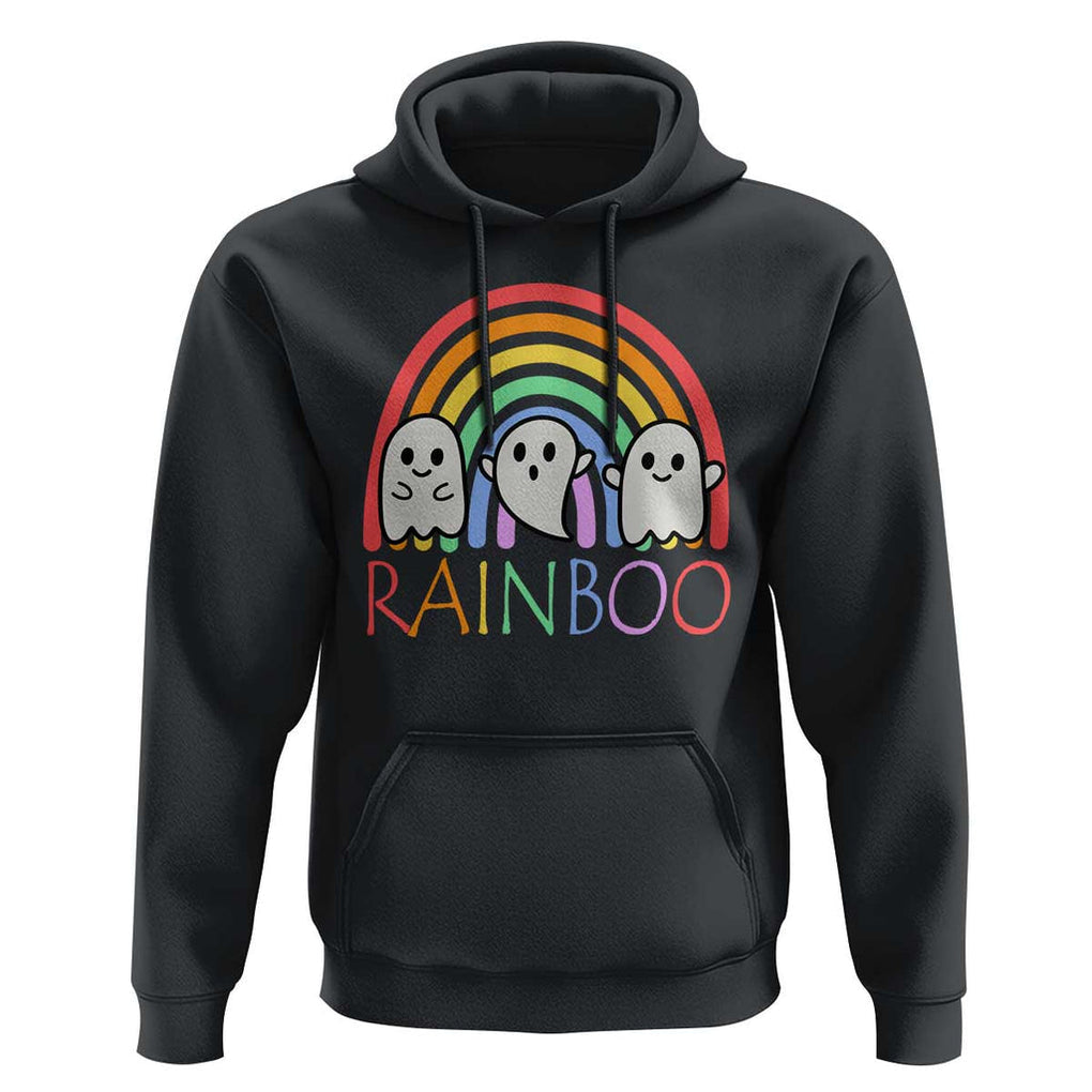 Funny Halloween Hoodie Rainboo Cute Ghost Rainbow TS09 Black Print Your Wear