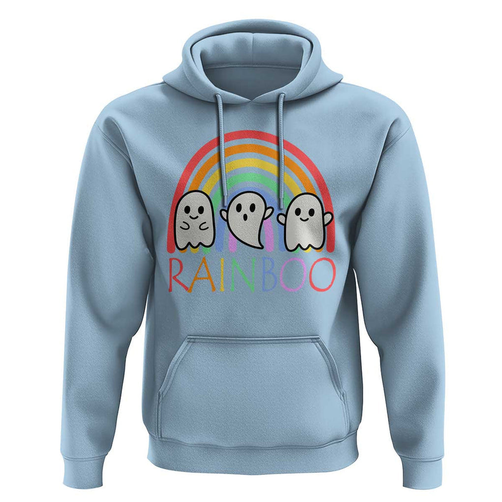 Funny Halloween Hoodie Rainboo Cute Ghost Rainbow TS09 Light Blue Print Your Wear
