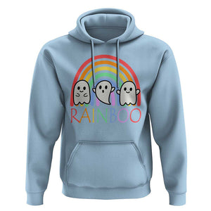 Funny Halloween Hoodie Rainboo Cute Ghost Rainbow TS09 Light Blue Print Your Wear