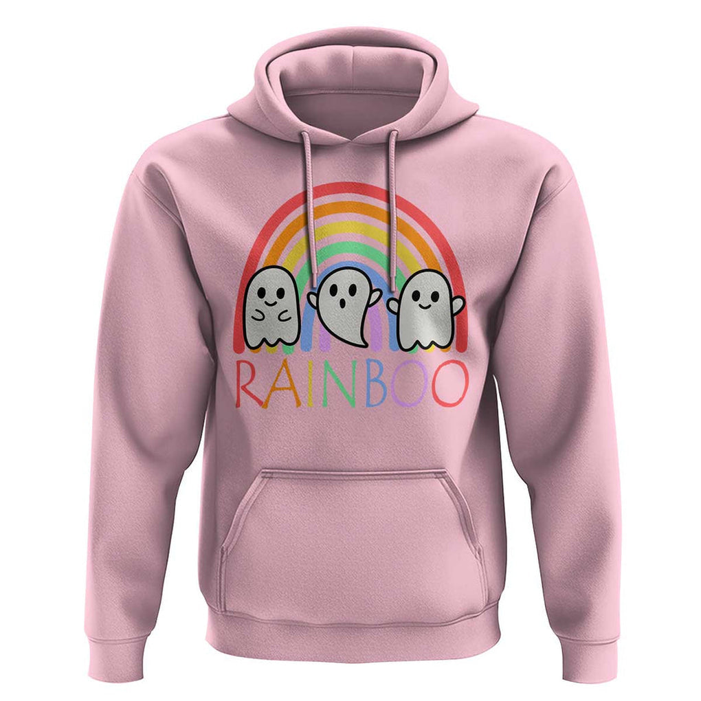 Funny Halloween Hoodie Rainboo Cute Ghost Rainbow TS09 Light Pink Print Your Wear