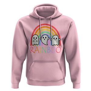 Funny Halloween Hoodie Rainboo Cute Ghost Rainbow TS09 Light Pink Print Your Wear