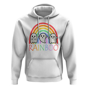 Funny Halloween Hoodie Rainboo Cute Ghost Rainbow TS09 White Print Your Wear
