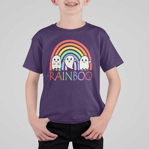 Funny Halloween T Shirt For Kid Rainboo Cute Ghost Rainbow TS09 Purple Print Your Wear