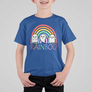 Funny Halloween T Shirt For Kid Rainboo Cute Ghost Rainbow TS09 Royal Blue Print Your Wear