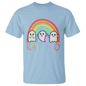 Funny Halloween T Shirt Rainboo Cute Ghost Rainbow TS09 Light Blue Print Your Wear