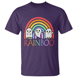 Funny Halloween T Shirt Rainboo Cute Ghost Rainbow TS09 Purple Print Your Wear