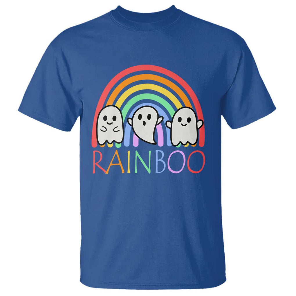 Funny Halloween T Shirt Rainboo Cute Ghost Rainbow TS09 Royal Blue Print Your Wear
