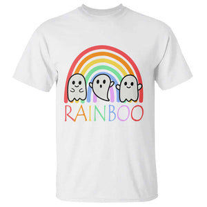 Funny Halloween T Shirt Rainboo Cute Ghost Rainbow TS09 White Print Your Wear