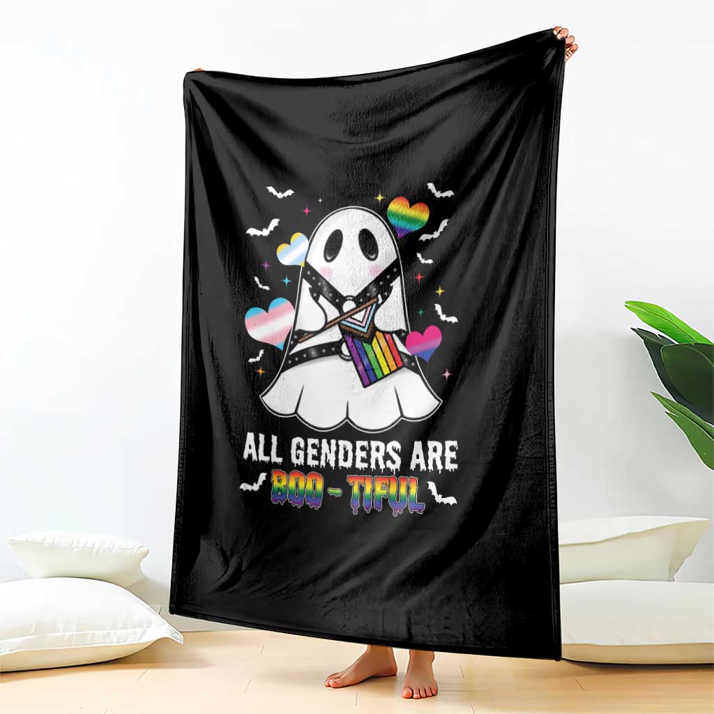 Funny Halloween LGBT Throw Blanket All Genders Are Bootiful Rainbow Flag TS09 Print Your Wear