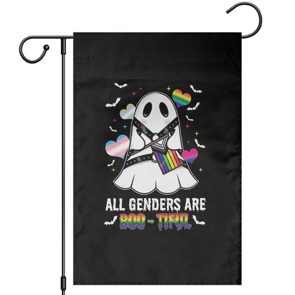 Funny Halloween LGBT Garden Flag All Genders Are Bootiful Rainbow Flag TS09 Black Print Your Wear
