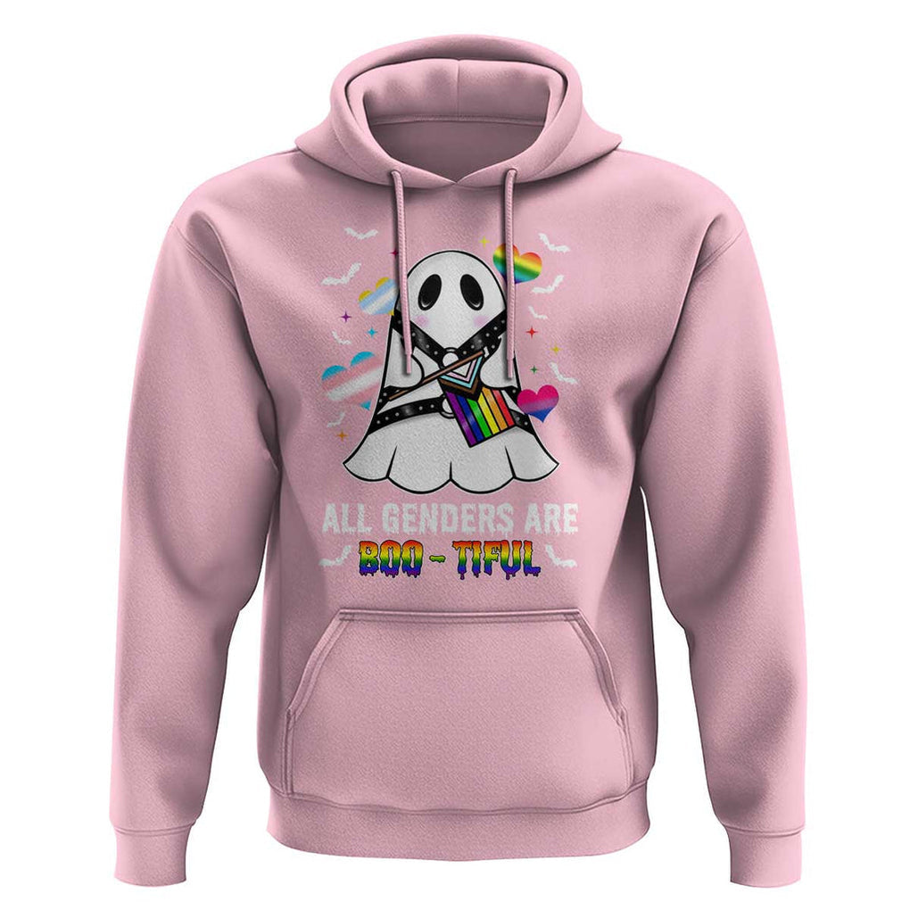 Funny Halloween LGBT Hoodie All Genders Are Bootiful Rainbow Flag TS09 Light Pink Print Your Wear