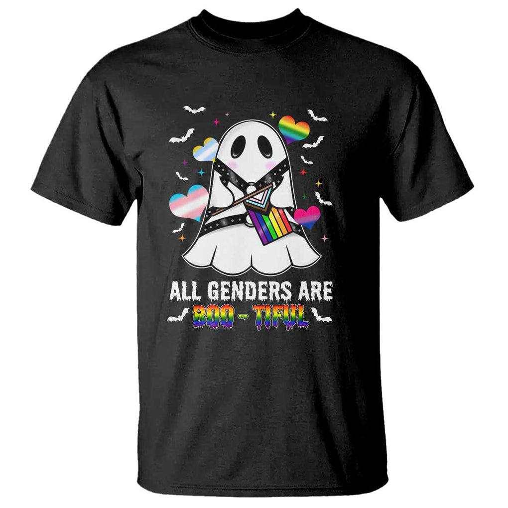 Funny Halloween LGBT T Shirt All Genders Are Bootiful Rainbow Flag TS09 Black Print Your Wear