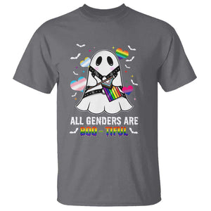 Funny Halloween LGBT T Shirt All Genders Are Bootiful Rainbow Flag TS09 Charcoal Print Your Wear