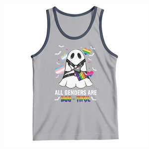 Funny Halloween LGBT Tank Top All Genders Are Bootiful Rainbow Flag TS09 Athletic Heather Navy Print Your Wear